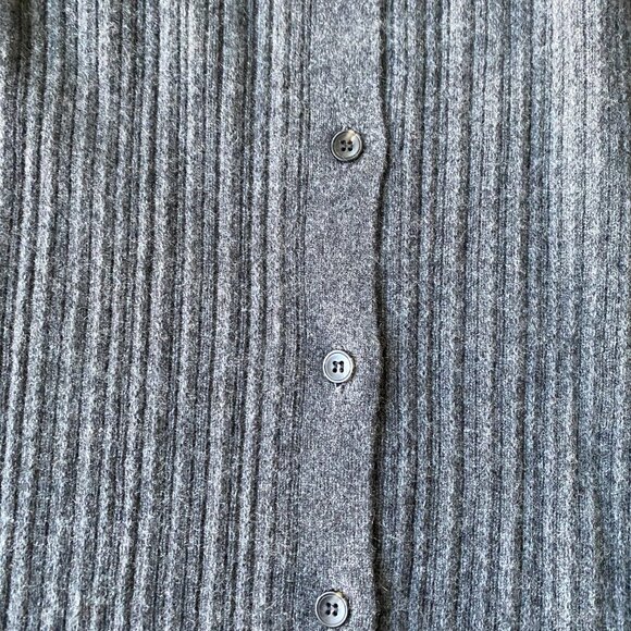 The Cashmere Project Ribbed Cardigan  in Chalkboard Heather, Size M - Picture 5 of 7